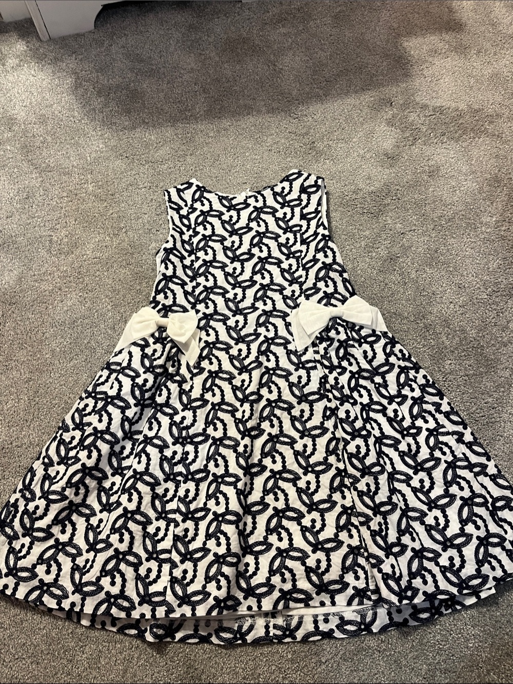 Brooks Brothers Black and White Bow-Appliqué Party Dress